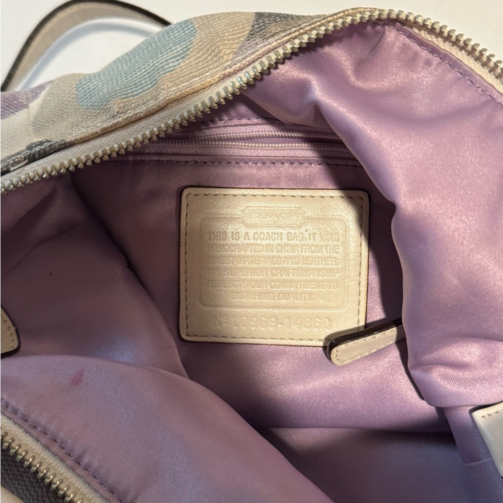 Coach Multicolor Shoulder Bag with Cream and Purple Accents - Picture 3 of 6